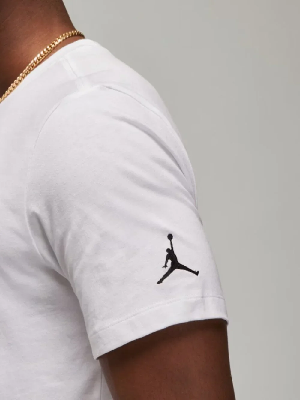 Jordan Air Men's T-Shirt All White Embroidered Jumpman